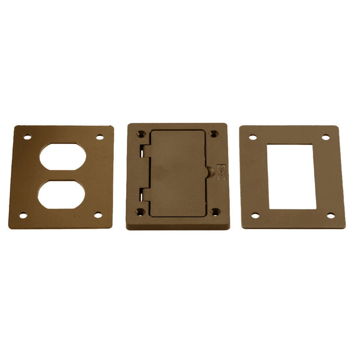 PFBR826BRA Decorator Flush Style Molded Non-Metallic Standard Cover and Flange With Duplex and Style Line Decorator Inserts, 4.15 in L x 2.97 in W x 0.24 in D, PVC