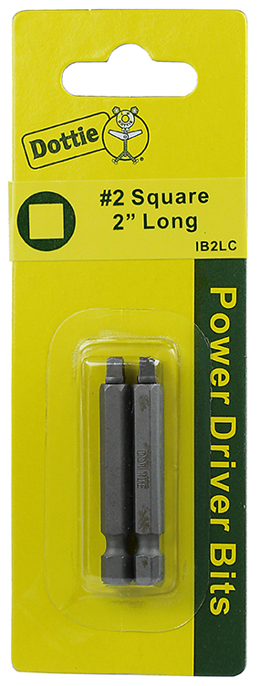 IB2LC 2-Piece Carded Power Bit, #2 Point, 2 in OAL, Steel