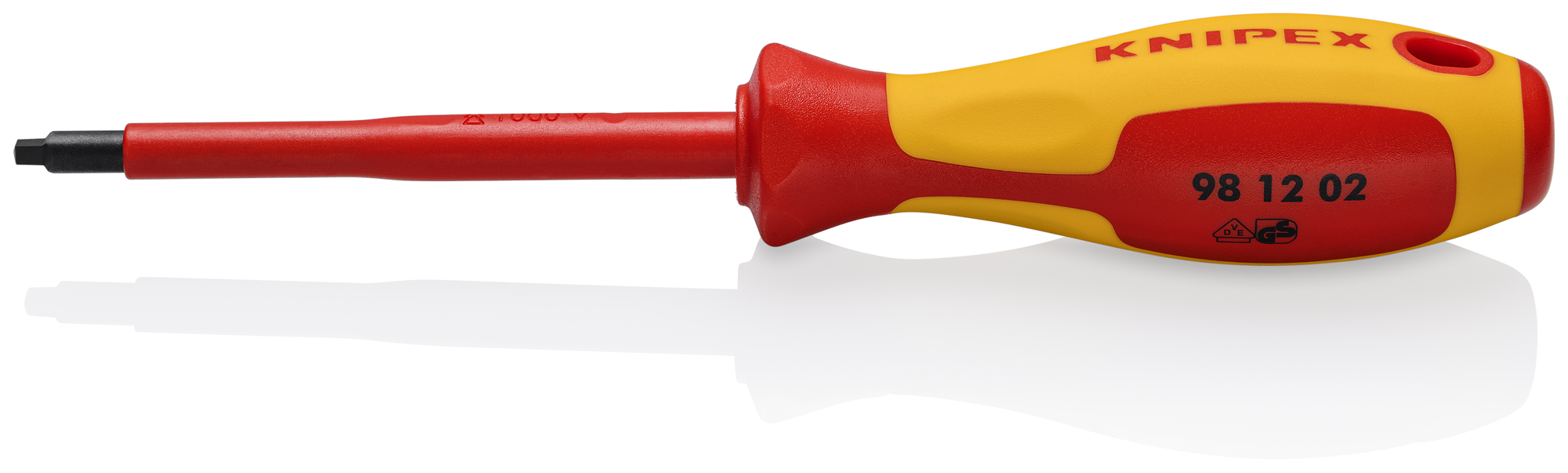 Square Drive Screwdriver, 4 in.-1000V Insulated, R2, 8 1/2 in., Multi-Component, VDE