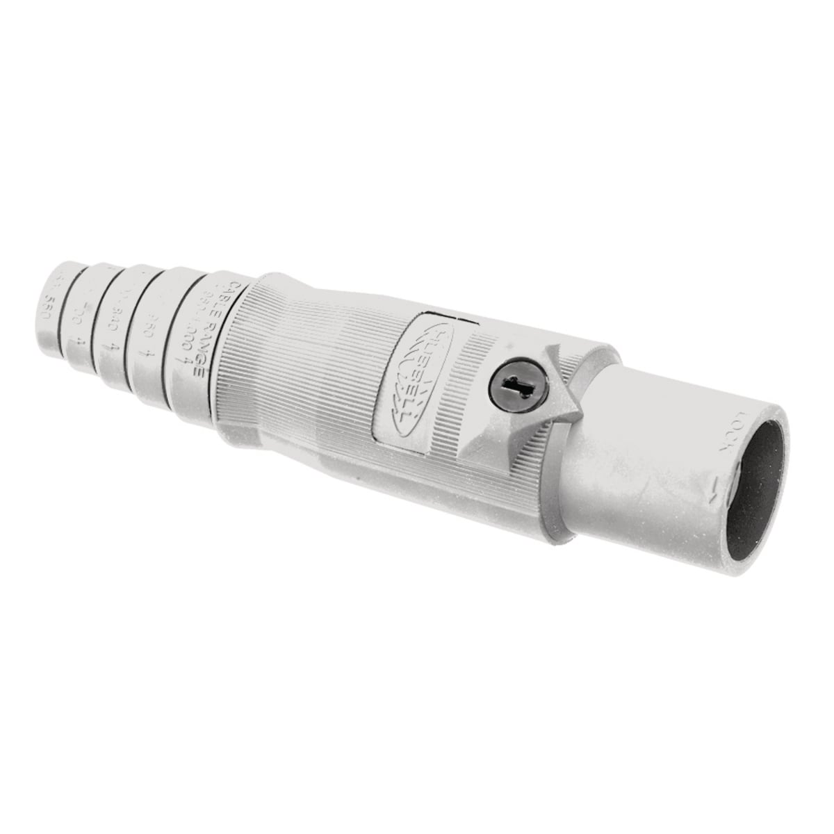 HBL400MW 1-Pole Heavy Duty Male Standard SC/PPC Type Plug, 600 V AC/250 V DC, 400 A, 2/0 to 4/0 AWG Wire, Pressure Screw Terminal Connection, 3R/4X/12K NEMA Rating