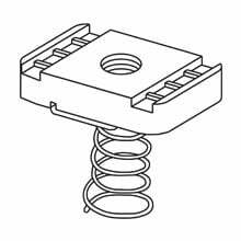 BMM-6SYZN Spring Nut With Short Spring, For Use With B72 Series Mini Channel, 0.15 in THK, M6x1 Thread, Steel