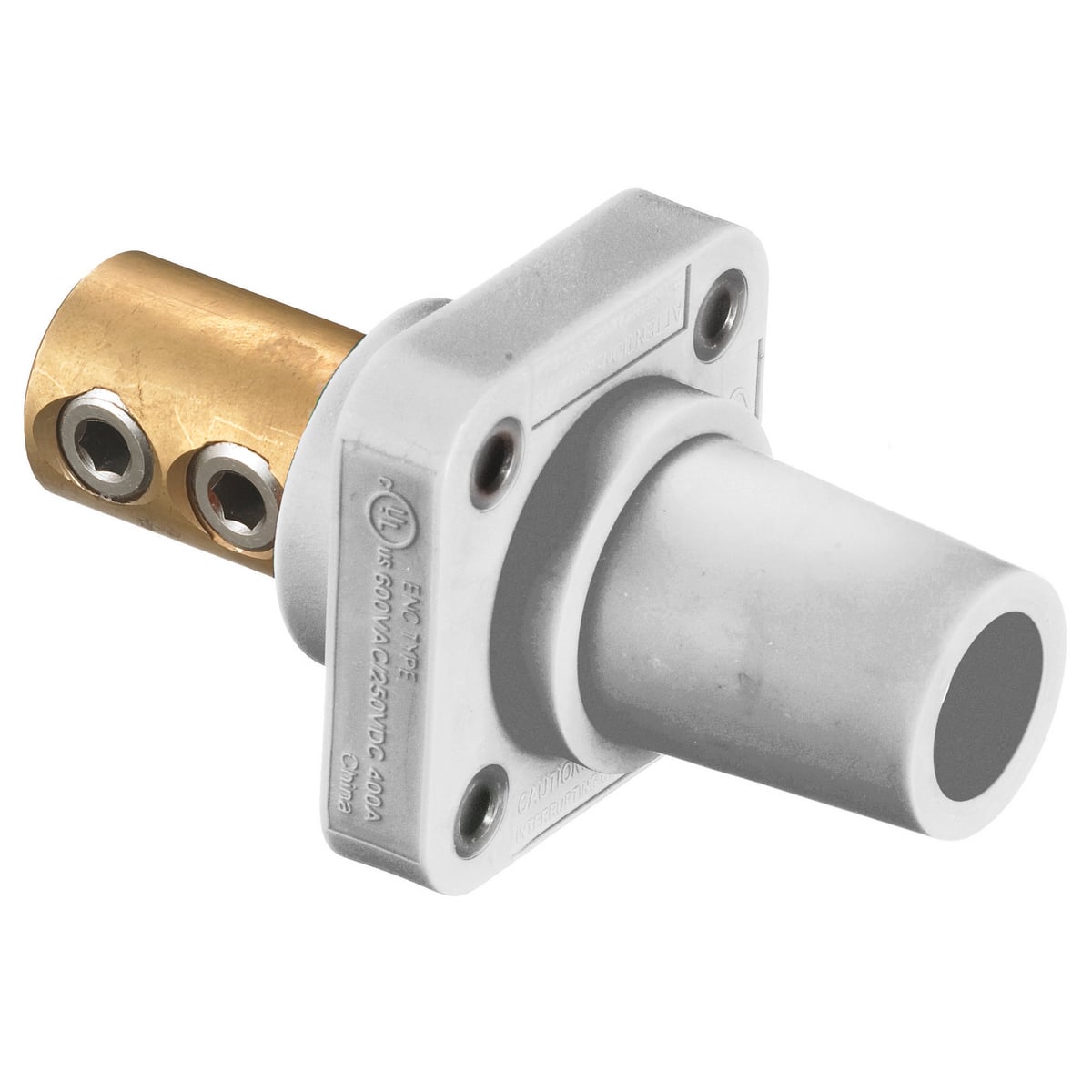 HBLFRW 16 Series 1-Pole Female Straight Single Pole Receptacle, 600 V AC/250 V DC, 400 A, 4 to 4/0 AWG Wire, Double Set Screw Connection
