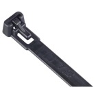 Releasable Cable Tie, Black Polyamide (Nylon 6.6) for Temperatures up to 85 Degrees Celsius (185 F), Weather and Ultraviolet Resistant for Indoor and Outdoor Applications, Length of 302mm (11.89 Inches), Width of 7.6mm (0.3 Inch), Thickness of 1.5mm (0.06 Inches), Tensile Strength Rating of 222 Newtons (50 Pounds), Bulk Pack
