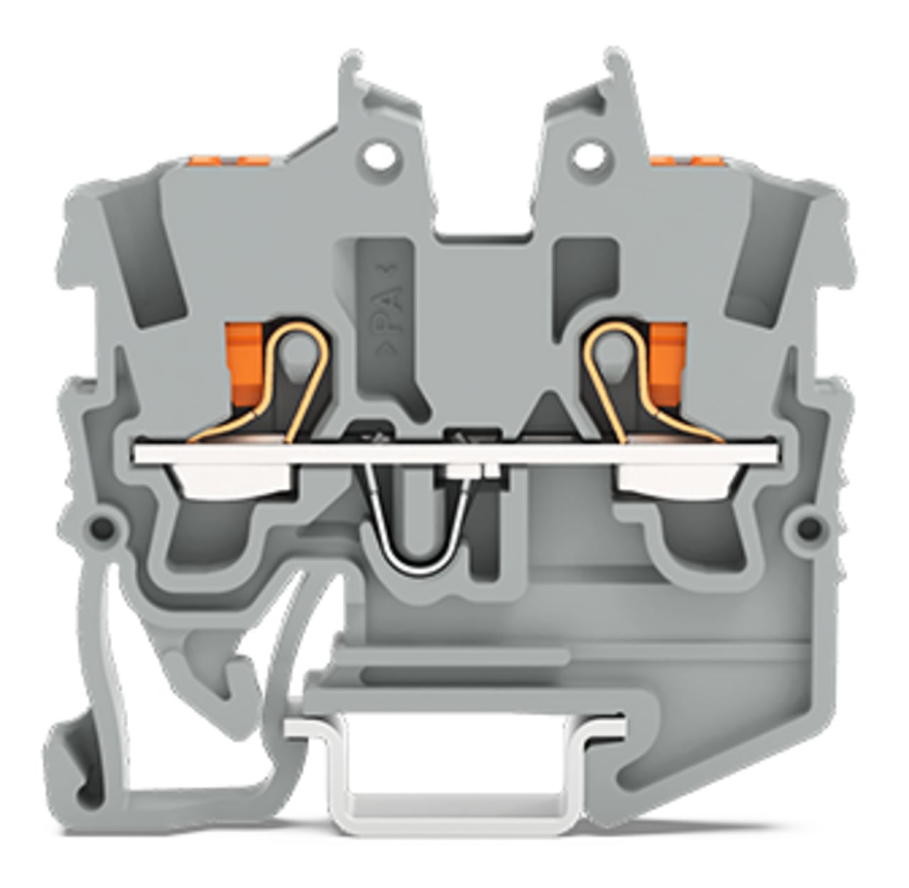 2250-1201 2 Conductor Terminal Block, 500 V, 10 A, 24 to 16 AWG Wire, DIN Rail Mounting