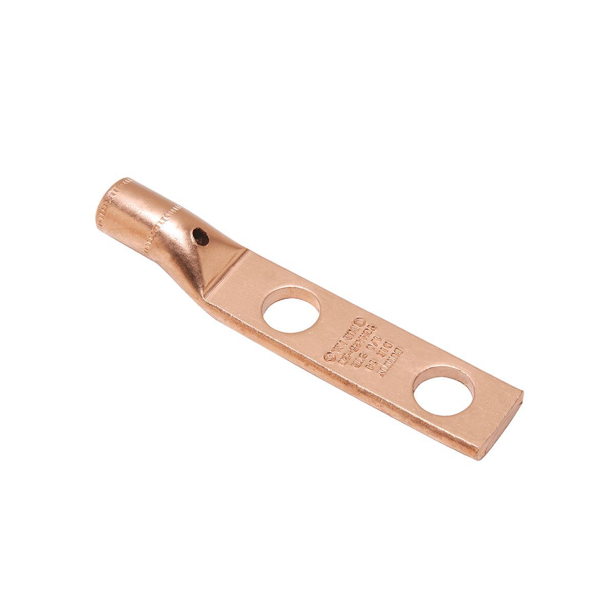 YGHA312N 2-Hole Heavy Duty Irreversible Compression Lug With Inspection Probe Hole, 350 kcmil Stranded Copper Conductor, Die Code: 20, 1/2 in Stud, Copper