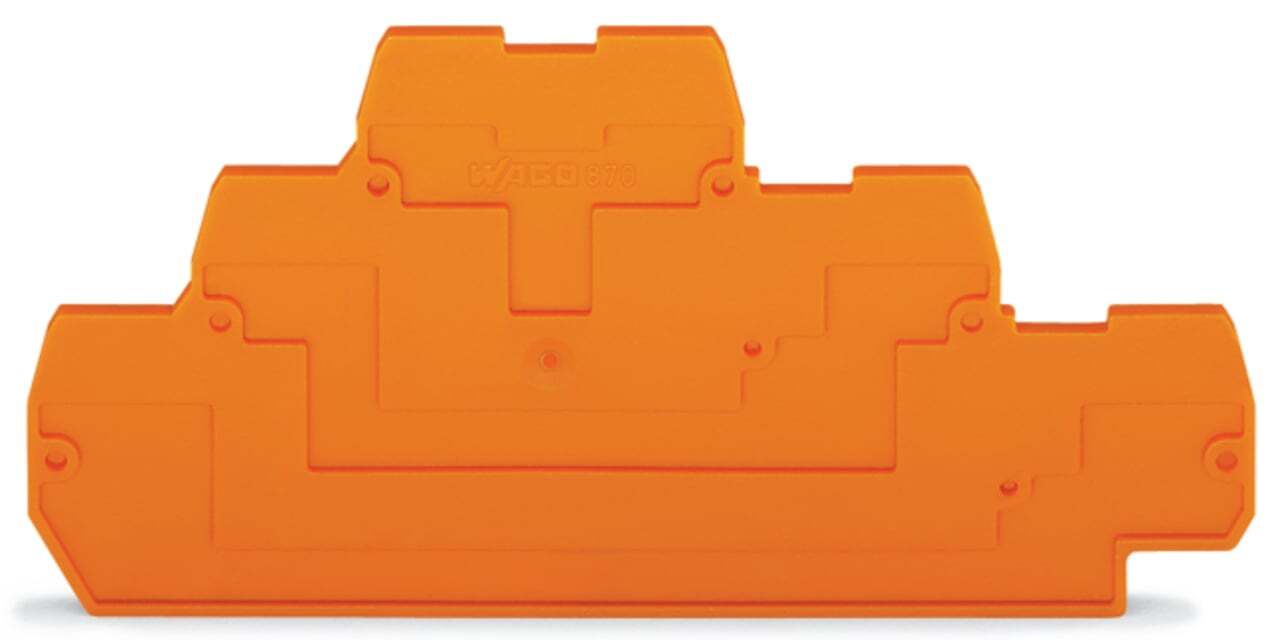 870-568 End and Intermediate Plate, For Use With Rail Mounted, Polyamide, Gray