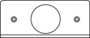 FIFP-1.562 Unassembled Poke Through Device Faceplate With (1) 1.562 in Receptacle Opening, 4-5/8 in L x 1-7/8 in W, 1 Gangs, Metal