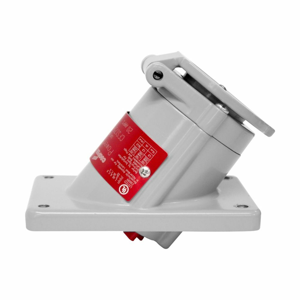CFSR-2023-M15 PowerGard 3-Phase Dead Front Replacement Receptacle, 125 VAC, 20 A, 3 Poles, 2 Wires, Gray