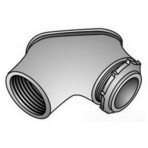 MF-050 Type MF Raintight Corner Pulling Elbow, 1/2 in Trade, 90 deg, Malleable Iron, Electro-Plated Zinc