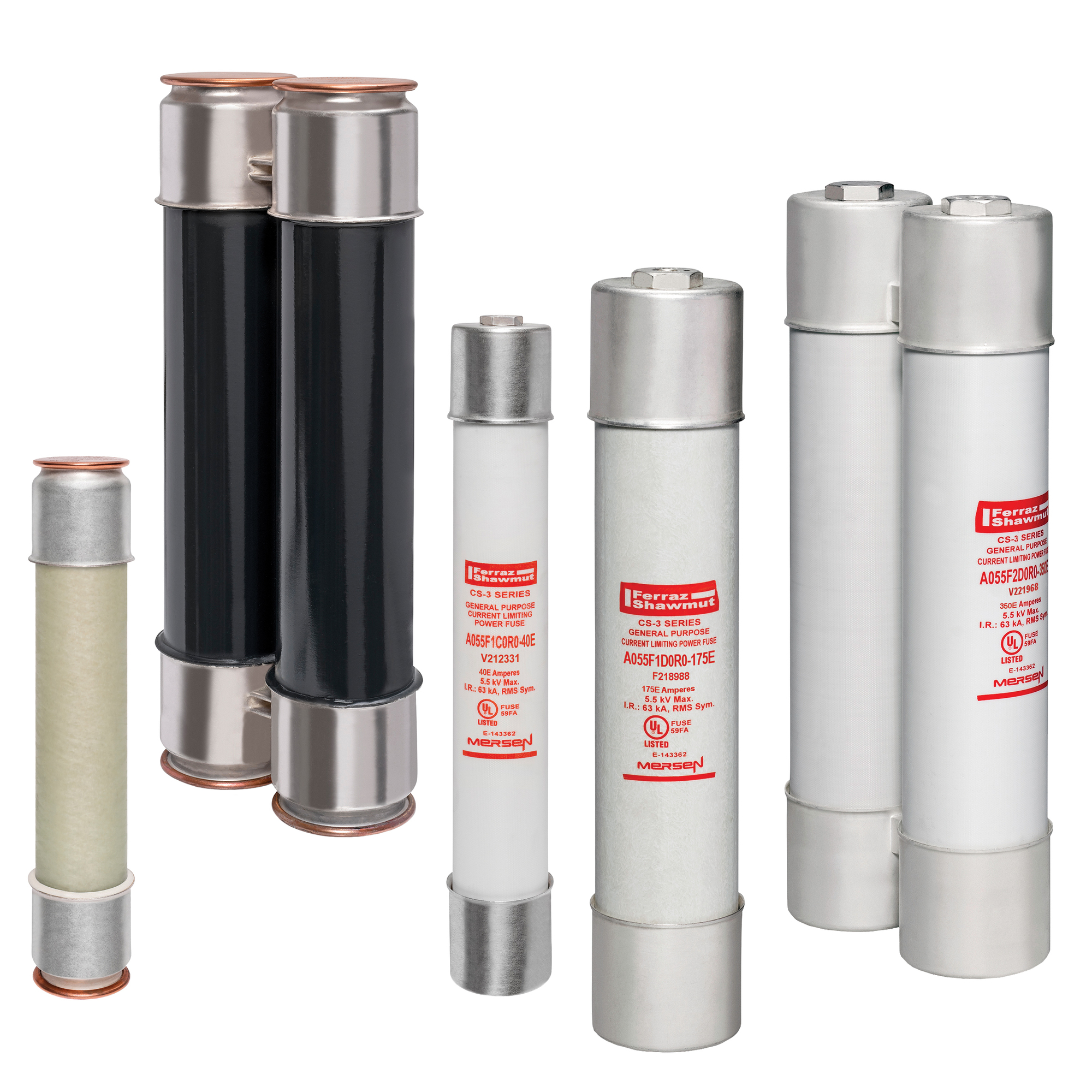 9F60HJD200 9F60 2-Barrel Medium Voltage Power Distribution Fuse, 200 A, 5.5 kV AC, 50 kA Interrupt, Class: E