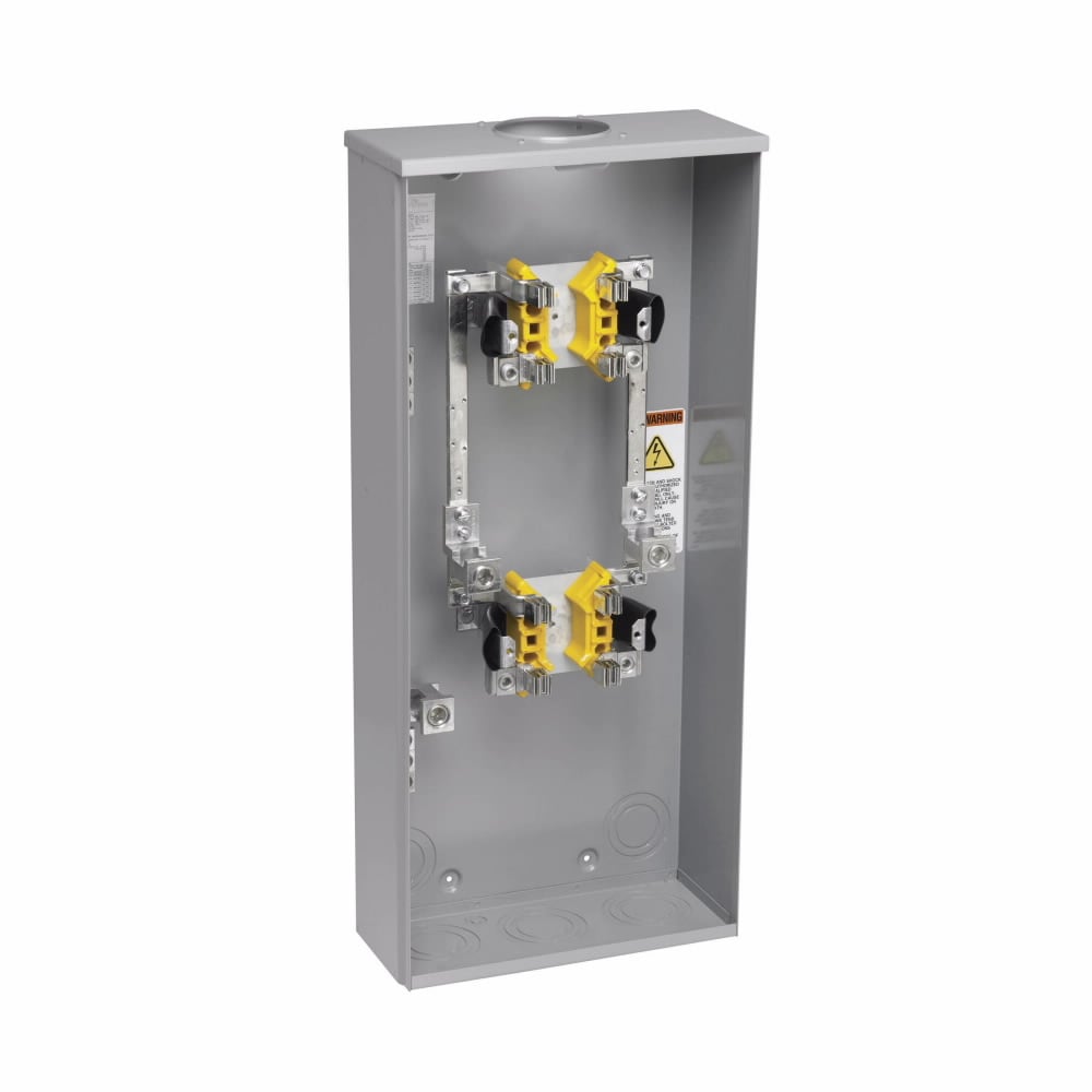 202 H Vertical Meter Pack, 200 Amp, 400 Amp, None, Ringed, 3R, OH, UG, ANSI 61 Gray Paint, #4-600 MCM, #6-250 MCM, Galvanized Steel, Surface Mount
