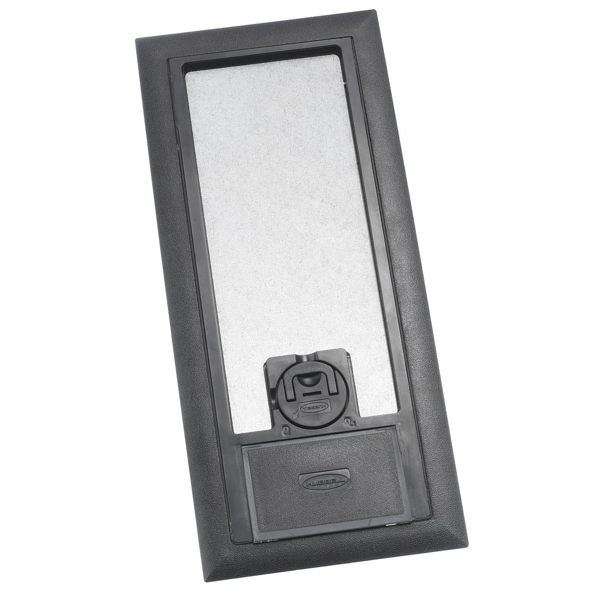 3SFBCBKA Molded Reinforced Standard Floor Box Cover With Carpet Cable Access Door, 12.2 in L x 5.52 in W x 0.88 in D, Polycarbonate