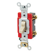1221-7LI Illuminated-OFF Self-Grounding AC Quiet Toggle Switch, 277 V AC, 20 A, 1 hp Power Rating