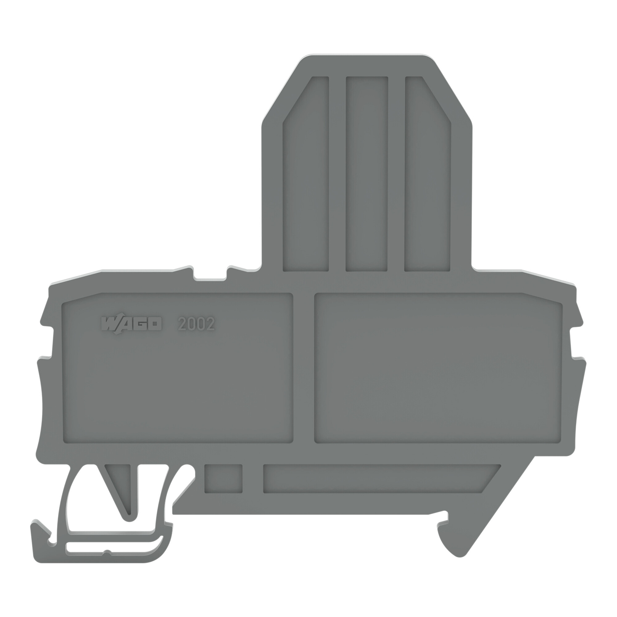 2002-991 End Plate, For Use With Fuse Terminal Blocks, 2 millimeter Thickness, Gray