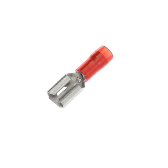 RA18-250F Sta-Kon Female Disconnect, 16 to 14 AWG Conductor, 0.25 in W x 0.032 in THK Tab, Brazed Seam Barrel, Brass, Red, Insulated