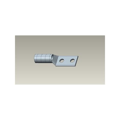 54870BEPH Color-Keyed 54800 2-Hole Non-Insulated Compression Lug Connector With Peep Hole, 300 kcmil Copper Conductor, Die Code: 66, 1/2 in Stud, Copper
