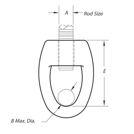 M117-3/8EG Superstrut M-117 Eye Socket, 3/8 in, Malleable Iron