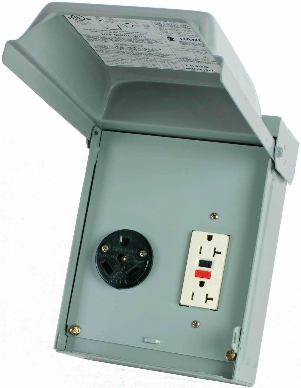 U041010 Midwest GE Power Outlet Pedestal, 120/240 V AC, 30 A, 1 Phase, 14 to 10 AWG, 12 to 8 AWG Wire, NEMA 3R Enclosure