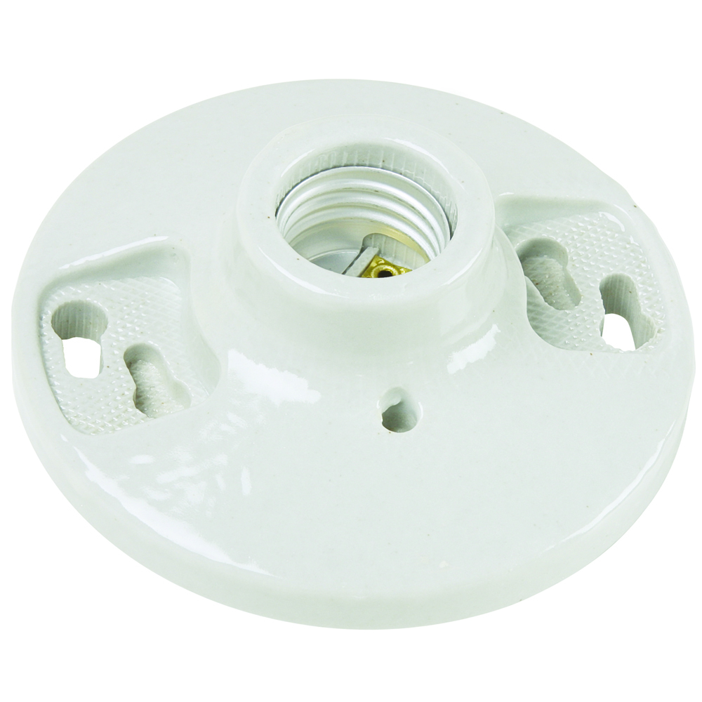 274 Porcelain Medium Base Lampholder, 4-Terminal, 250V, White