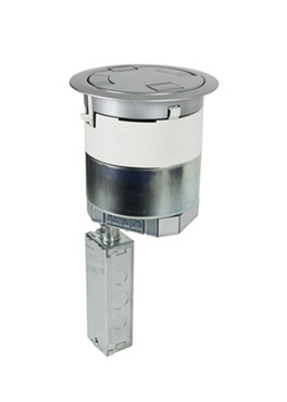 6ATC2AA Evolution 6AT Multi-Service Recessed Unwired Poke-Through Assembly With Surface Style Cover, 6 in Hole, 3 Gangs, Plastic/Steel