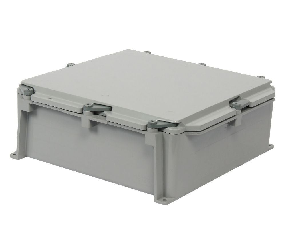 278308 Junction Box, 12 in H x 12 in W x 4 in D, Standard Cover, 1, 2, 3R, 4, 4X, 6, 6P, 12, 13 NEMA Rating, PVC