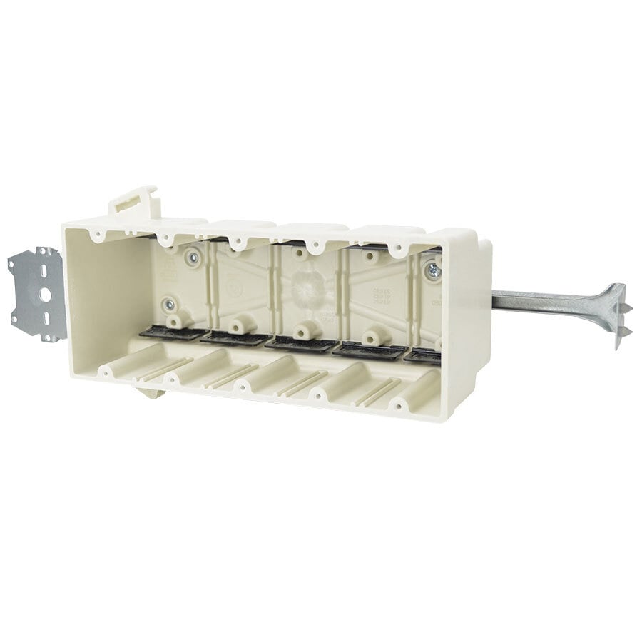 5305-Z4BK FiberglassBOX Premier Series Electrical Box, Fiberglass Reinforced Polyester, 94 cu-in, 5 Gangs, 10 Outlets, 12 Knockouts, 3-3/4 in H x 9-7/16 in W x 3-9/16 in D