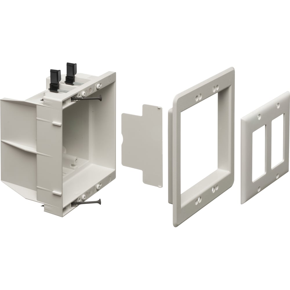 DVFR2W InBox Electrical Box With DVFR2WGC Grounding Clip, Plastic, 37 cu-in Capacity, 2 Gangs