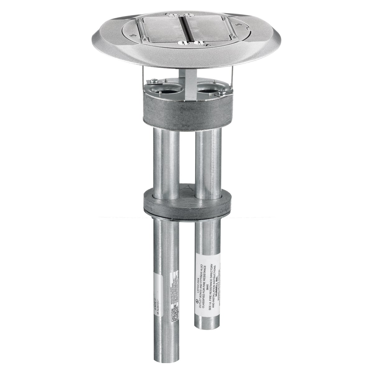 S1PTAL 1-Piece Flush Standard Sized Poke-Through Assembled Unit, 4 in Hole, 8 in Dia x 1/2 in THK Cover, 300 lb Capacity, Composite