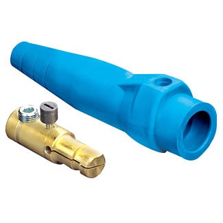 18D21-UE Rhino-Hide 18 Series Ball Nose Cam-Type Detachable Single Pole Plug, 600 V AC/DC, 300 A, 2 to 2/0 AWG Wire, Male/Single Set Screw Connection