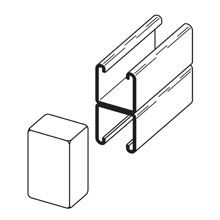 B822AGRN Blank End Cap, For Use With 1-5/8 x 1-5/8 in Back to Back, 3-1/4 in Channel, Strut and BF Fittings