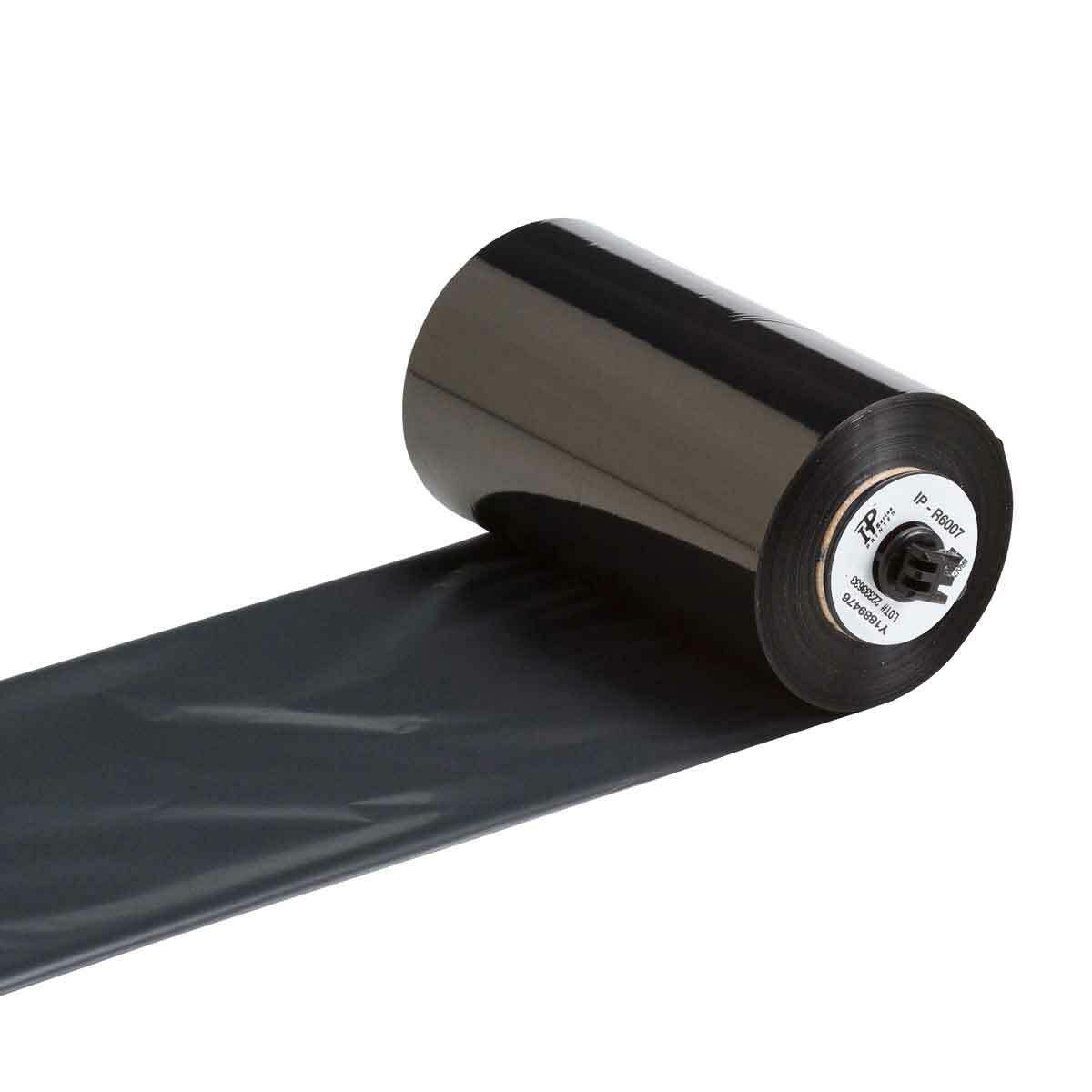 IP-R6007 R6000 1-Color High Density Thermal Transfer Printer Ribbon, 984 ft L x 4.33 in W, Resin, Black