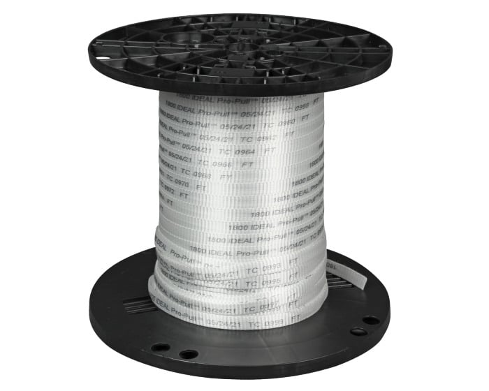 31-1800B-13 Pro-Pull Stranded Measuring Pull Tape, 1800 lb Tensile Strength, 1300 ft L x 1/2 in W, Polyester Fiber
