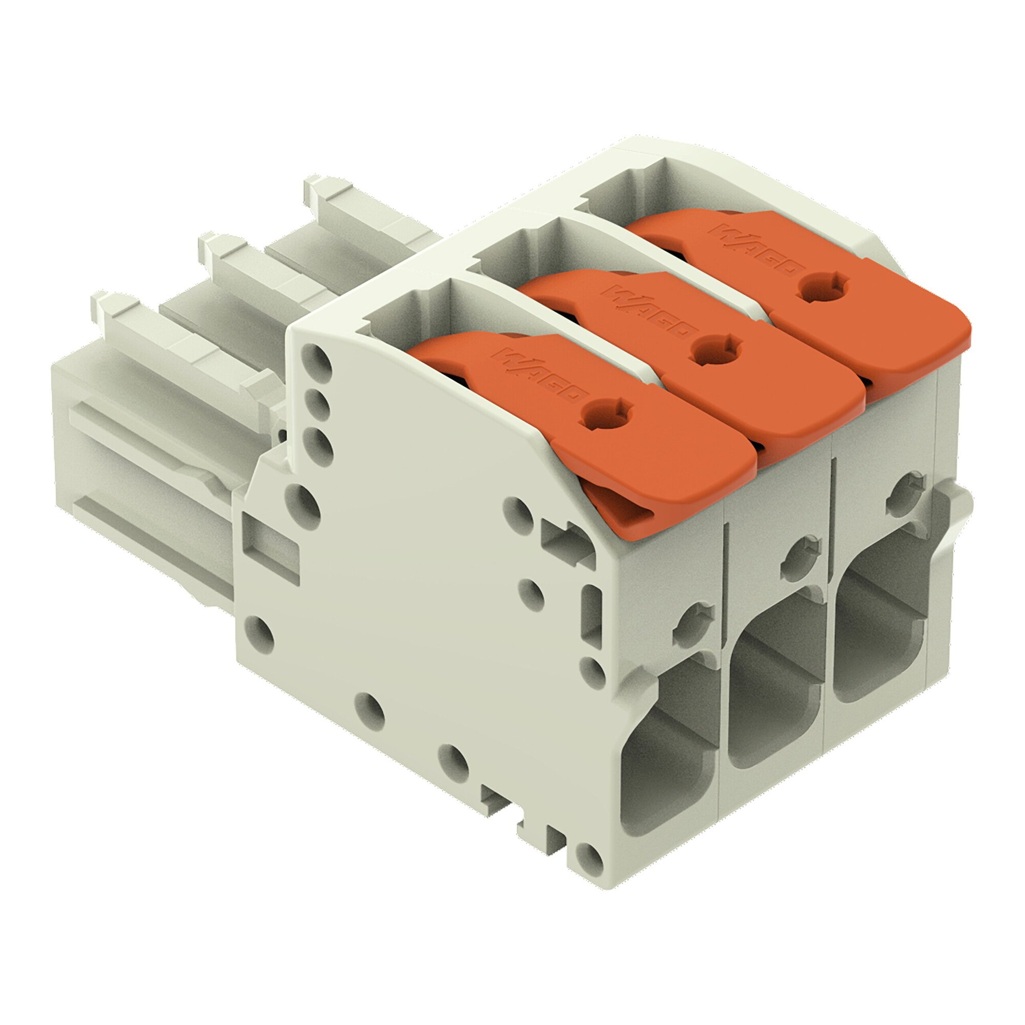 831-1103 Lever 1-Conductor Female Connector, 1 kV, 41 A, 20 to 8 AWG Wire, 3 Poles