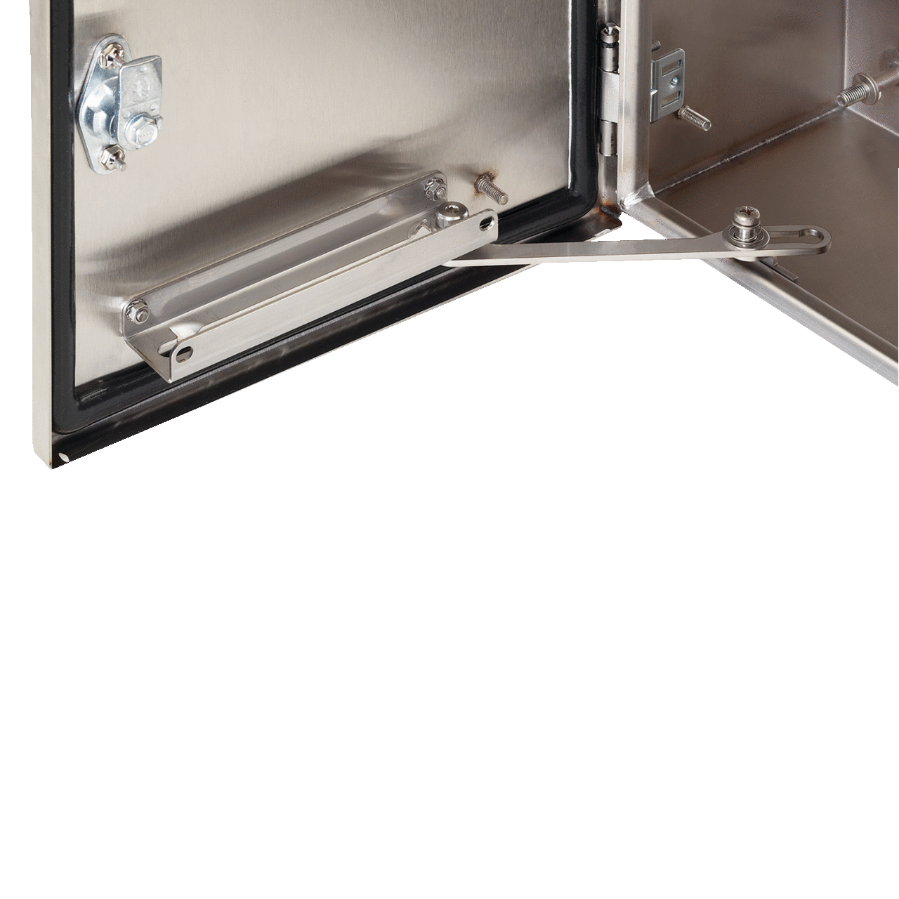 ADSTOPKSS6 A4SY Door Stop Kit, 14-1/2 in L x 9-1/2 in W x 1-1/2 in H, For Use With NEMA 12 Enclosures, 316 Stainless Steel