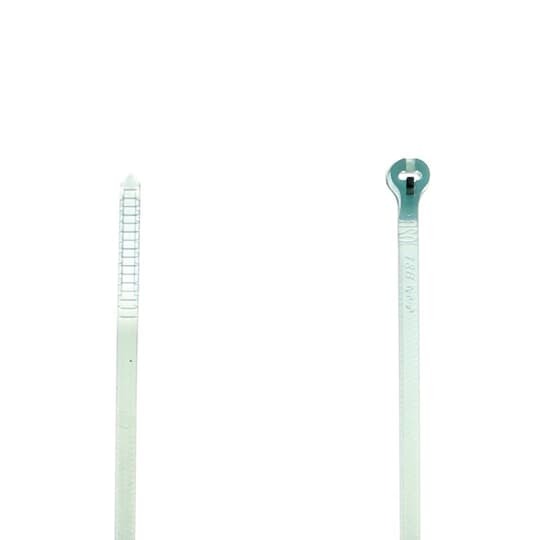 TYZ523M Ty-Rap Radiation-Resistant Cable Tie, 3.62 in L x 0.1 in W x 0.04 in THK, Fluoropolymer ETFE, Aquamarine