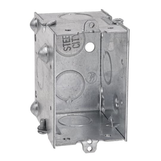 CDLE-25 Steel City Gangable Welded Style Switch Box, Steel, 12.5 cu-in Capacity, 1 Gangs, 1 Outlets, 4 Knockouts