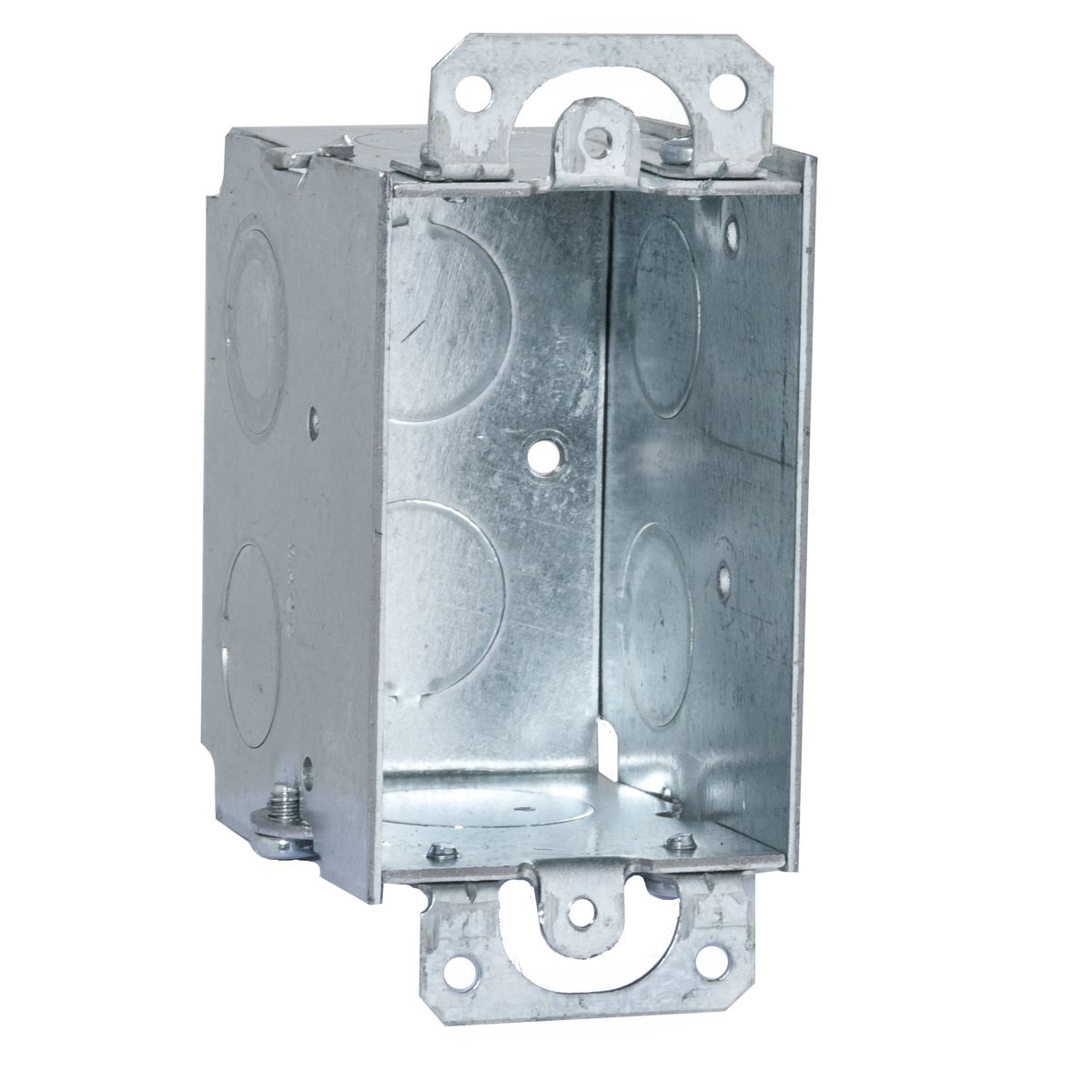 503 Gangable Switch Box, Steel, 12.5 cu-in Capacity, 1 Gangs, 1 Outlets, 8 Knockouts, 2 in H x 4.22 in W x 2.5 in D