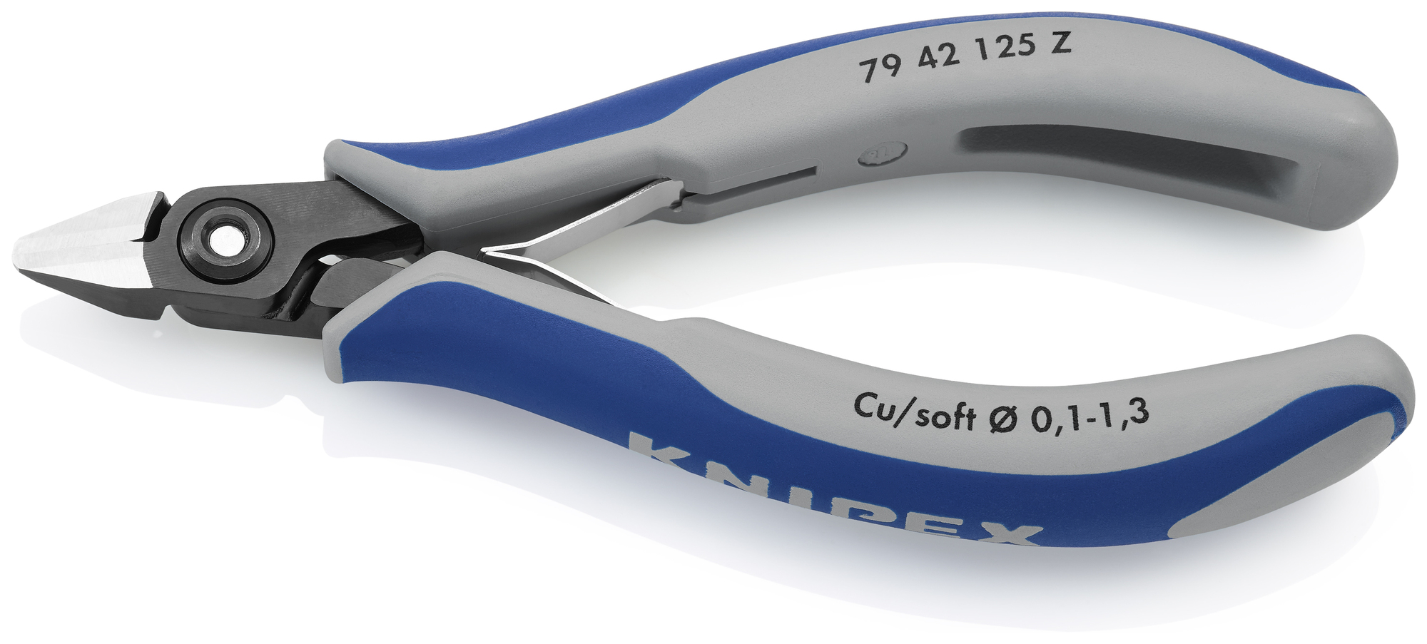 Electronics Diagonal Cutters, 5 in., Multi-Component, Polished, Ultra Flush Cut, Tapered, Up to 1/32 in. Medium Wire