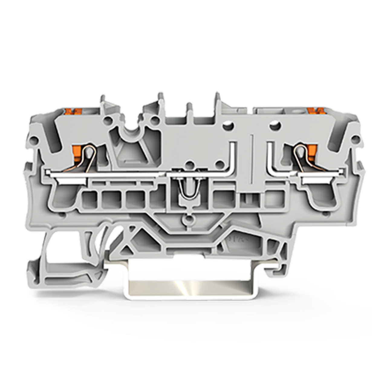 2202-1661 Operating Tool Conductor Terminal Block, 400 V, 16 A, 22 to 12 AWG Wire, 2 Poles, DIN Rail Mount