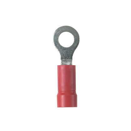 Pan-Term PV18-10R-MY Ring Terminal, Red, Vinyl, 16-22 AWG, #10 Stud, PK1000