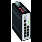 Industrial-Switch; 8-port 100Base-TX; 2 Slots 100Base-FX; Extended temperature range; EXT; black