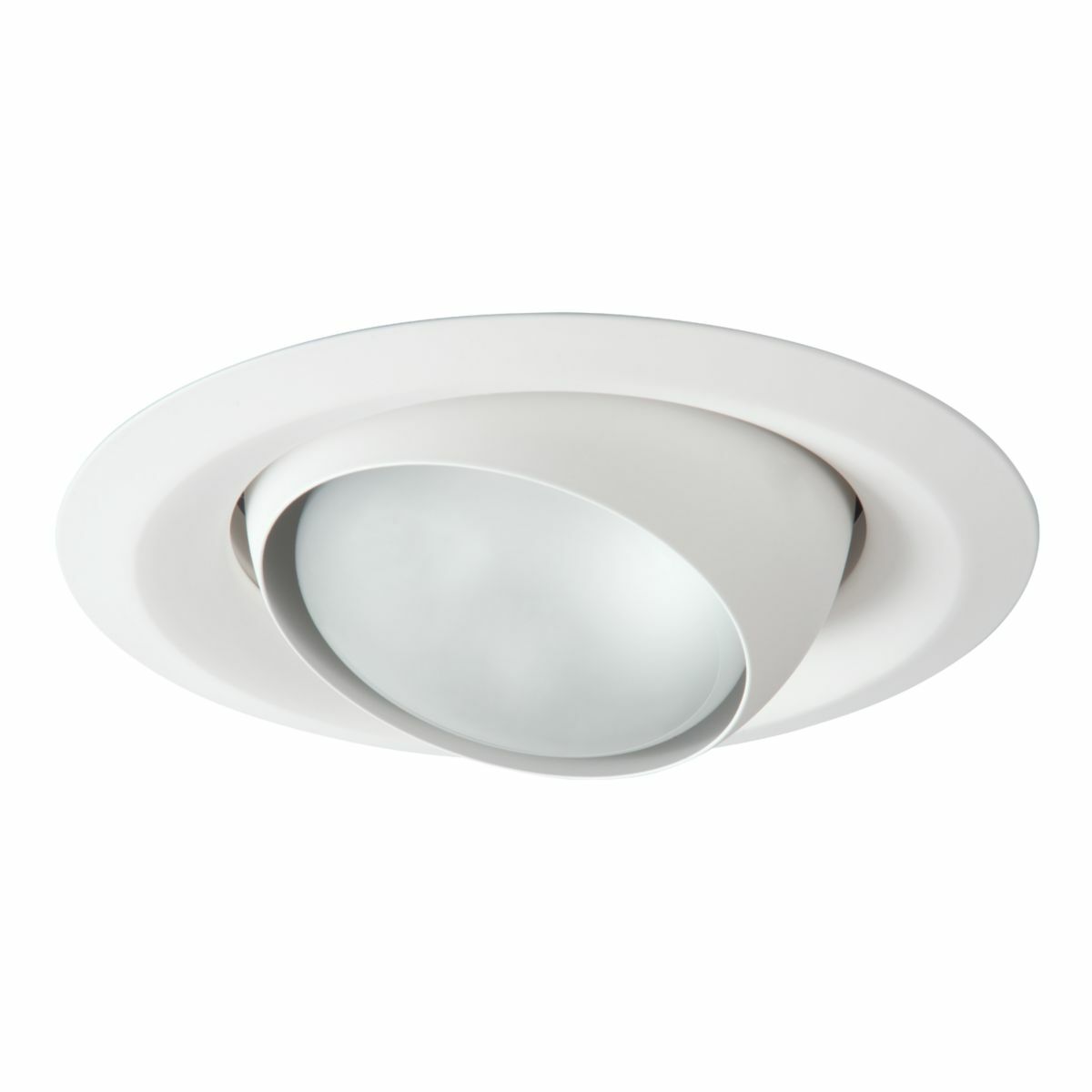 6130WH Halo 35 deg Tilt Adjustable Circle Eyeball Trim, 6 in ID x 7-3/4 in OD, Metal