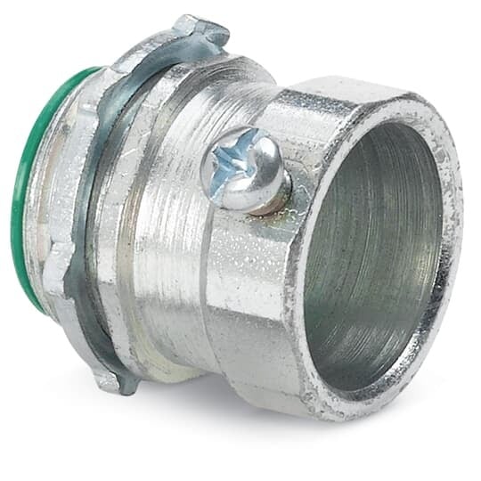 TC123US Steel City Non-Insulated Set Screw Connector, 1 in Trade, For Use With EMT Conduit, Steel, Zinc Plated