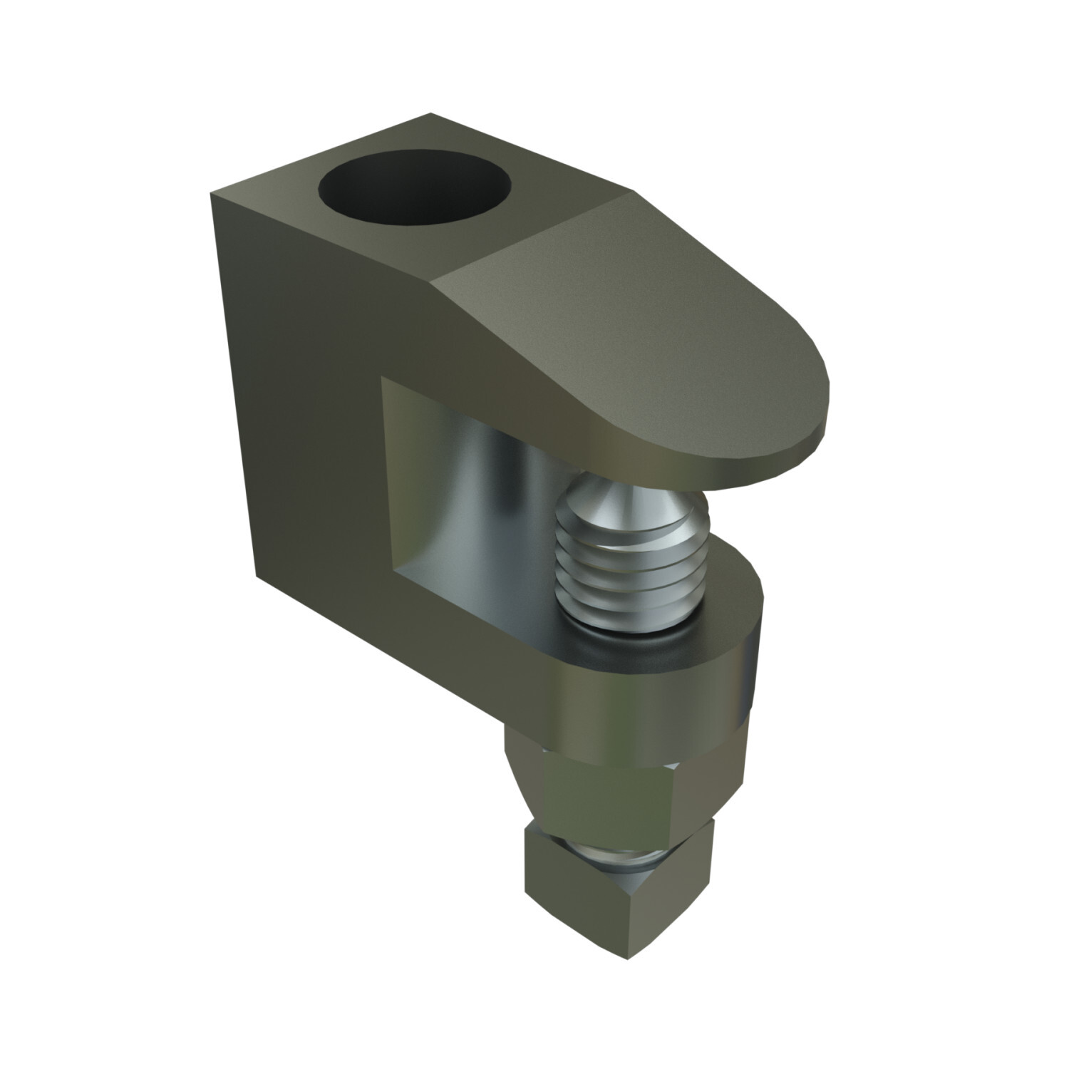 P2898-37-EG Universal Beam Clamp, 3/8 in Rod, 400 lb Load, Stainless Steel, Electro-Galvanized