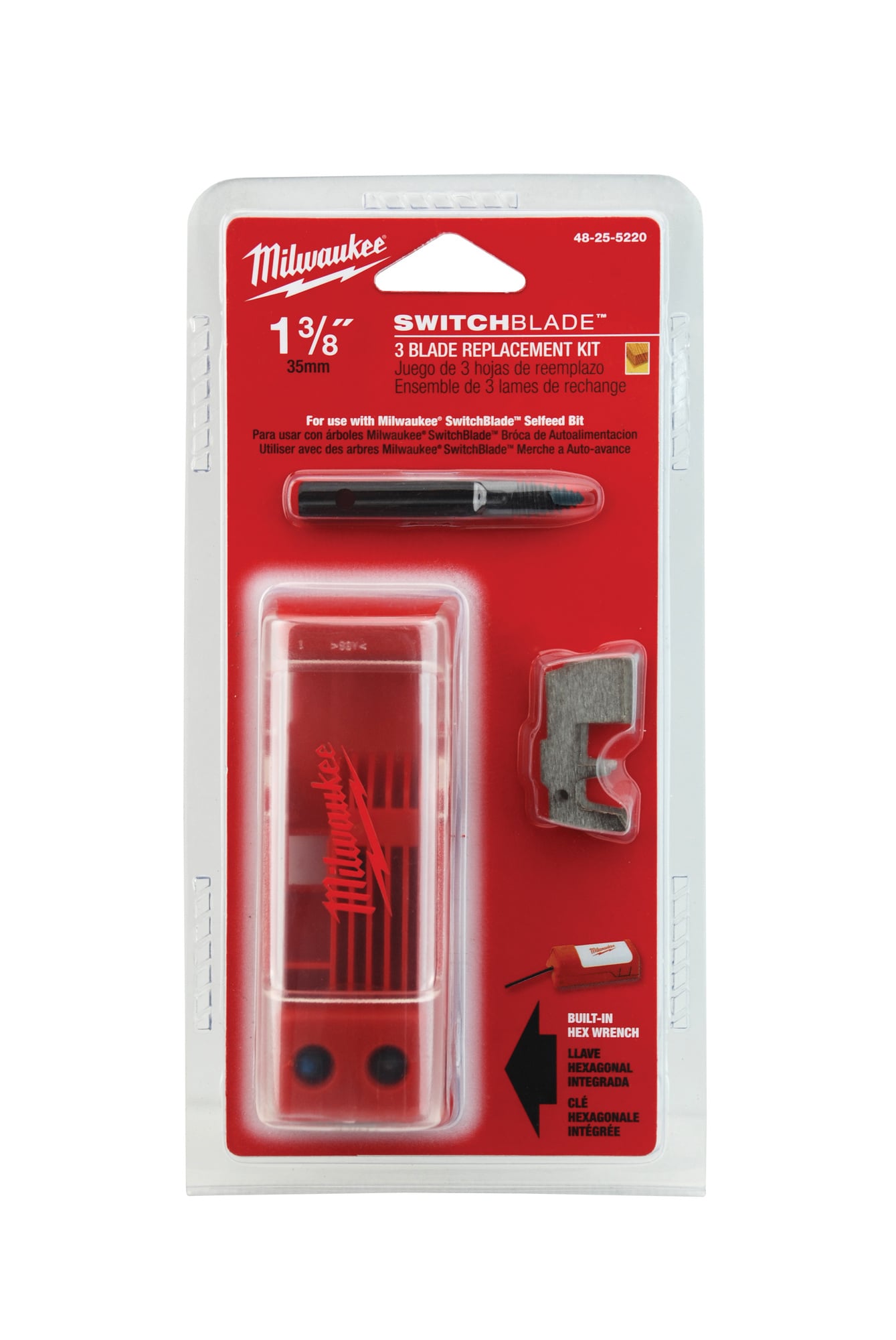 48-25-5220 7-Piece Blade Replacement Kit, For Use With SwitchBlade 1-3/8 in Self-Feed Drill Bit