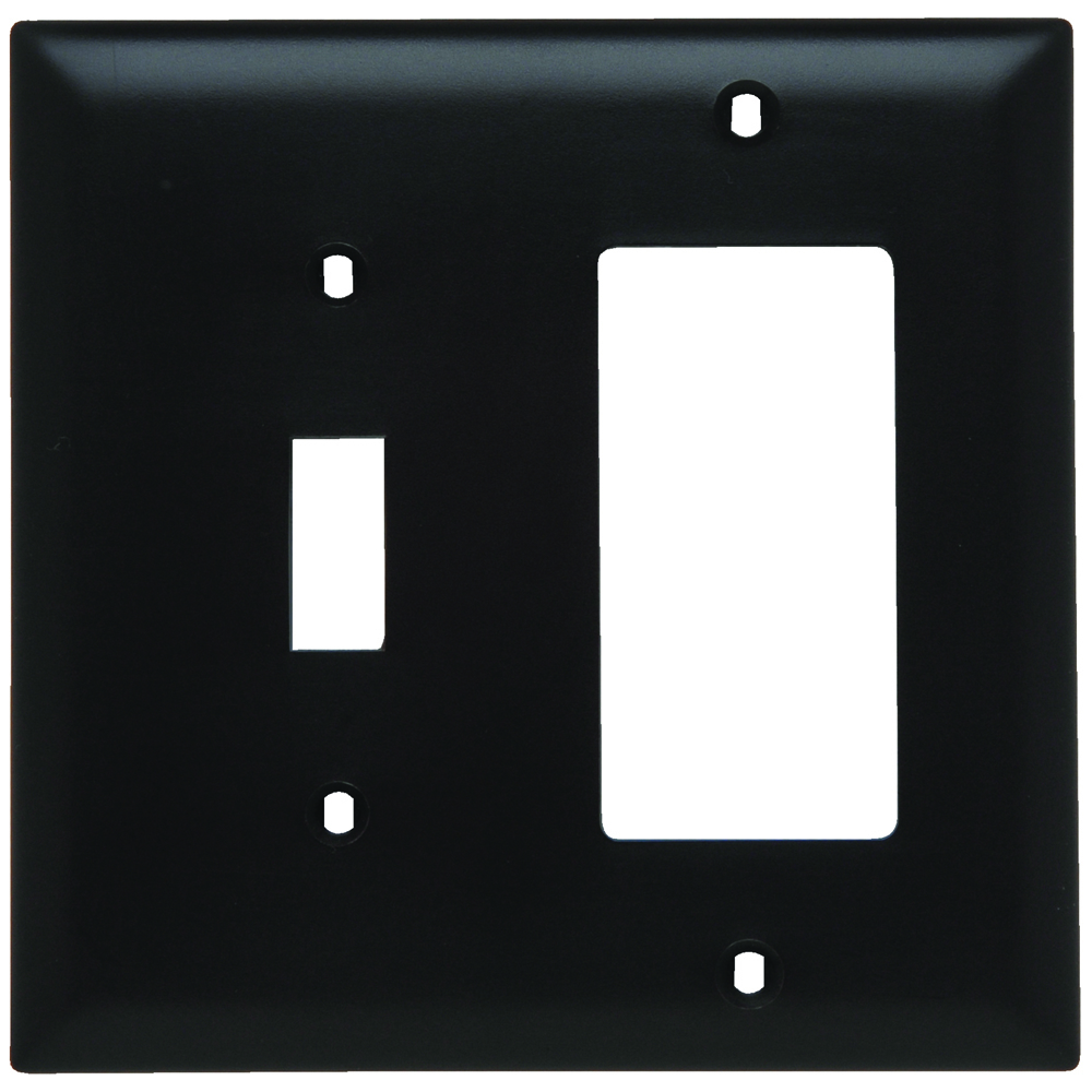 TP126 Combination Openings, 1 Toggle Switch and 1 Decorator, Two Gang, Brown