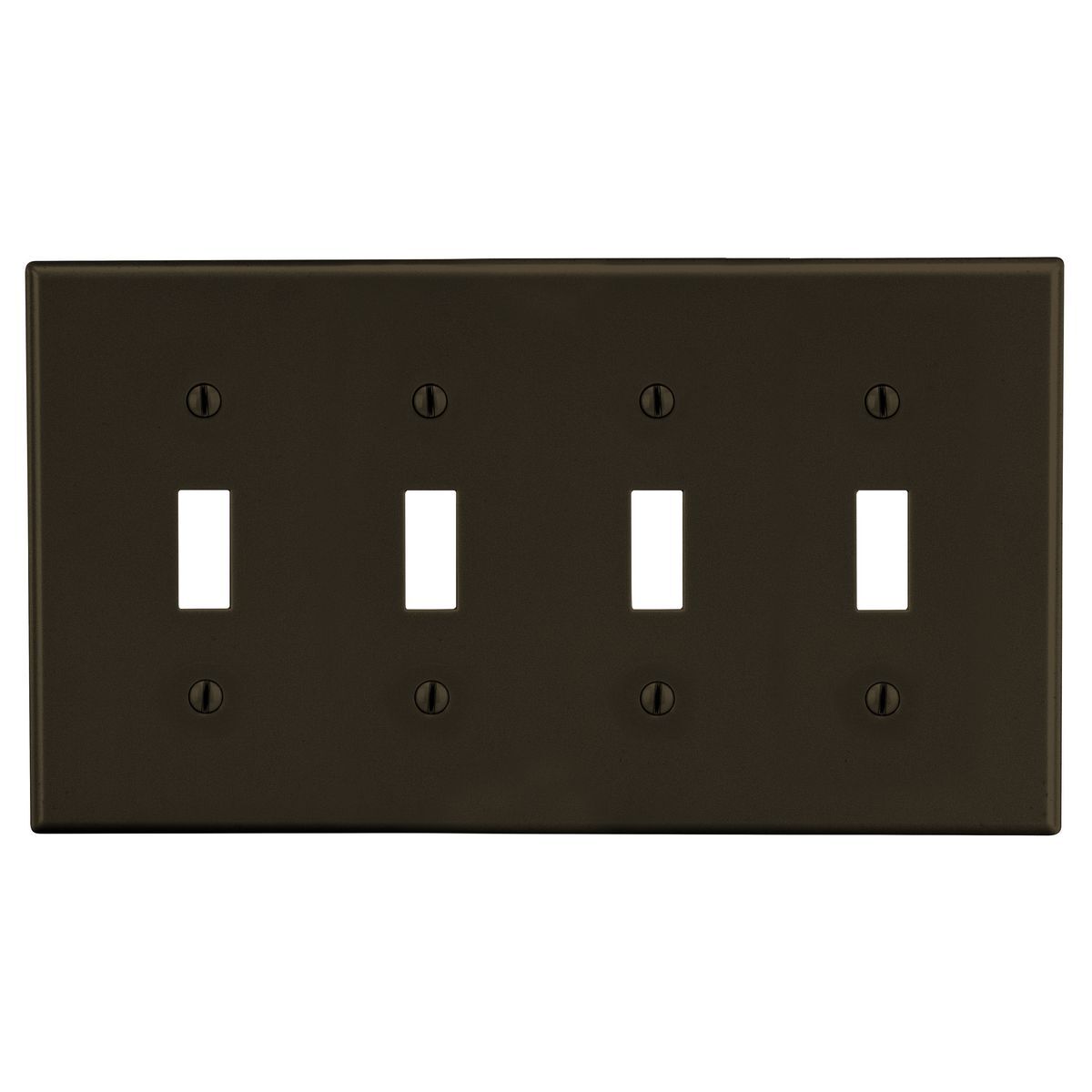 PJ4 Mid-Size Non-Metallic Wall Plate, 4 Gangs, 8.56 in W x 4.88 in H, Polycarbonate Thermoplastic, Brown