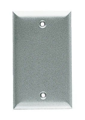 CR1 Stamped Weatherproof Blank Cover, 4-1/2 in L x 2-7/8 in W, Die Cast Aluminum