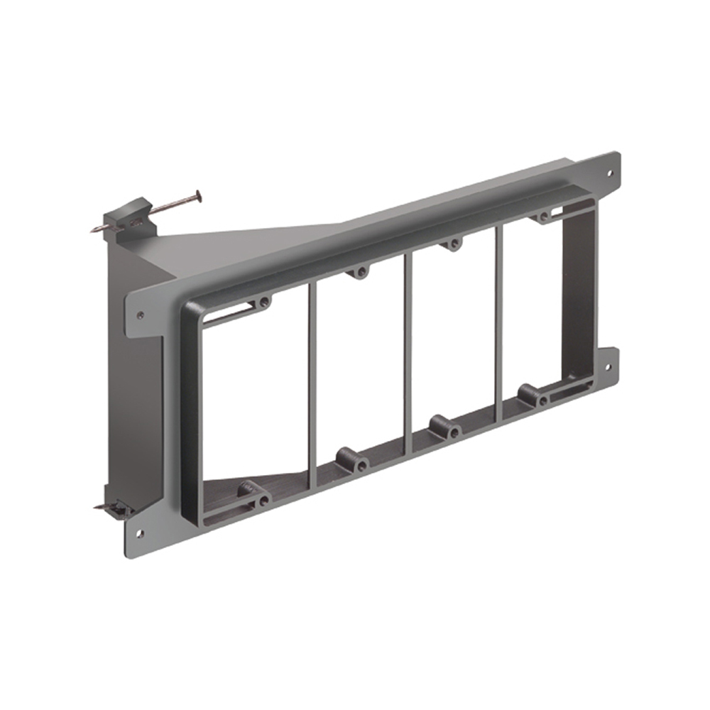 LVN4 LV Series 4-Gang Low Voltage Mounting Bracket, For Use With Cable Management System, Fastened Mount, Plastic