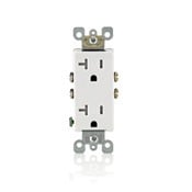 T5825 Duplex Self-Grounding Tamper-Resistant Ultrasonically Welded Straight Blade Receptacle, 125 V AC, 20 A, 2 Poles, 3 Wires, Brown